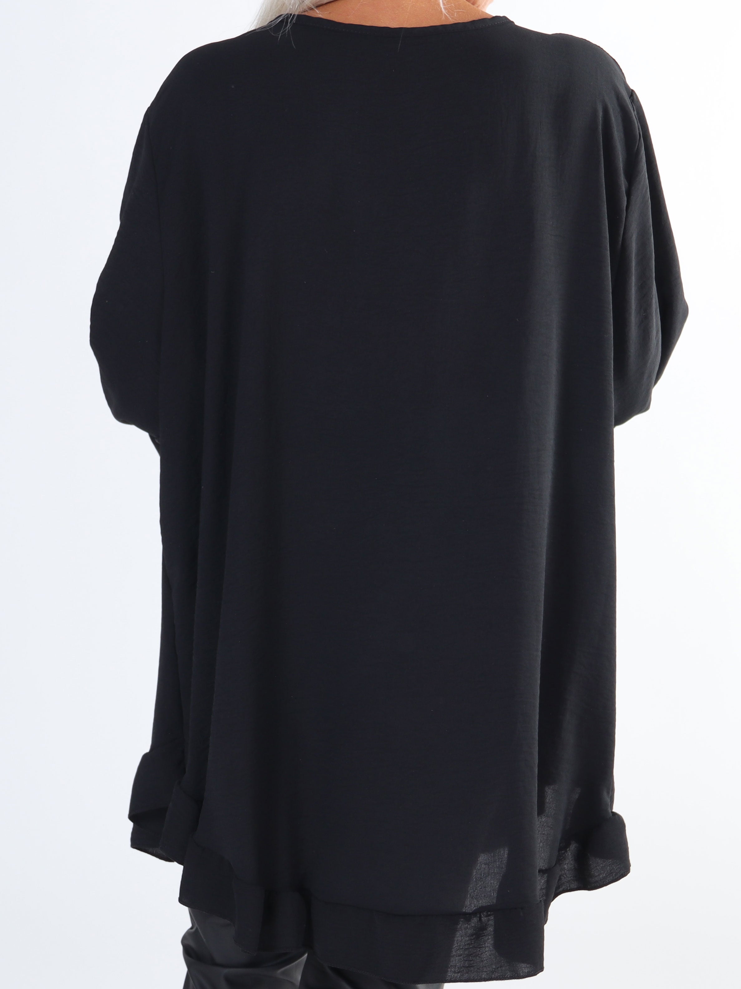 Mio Long - Sød plus size tunika med flæsekanter